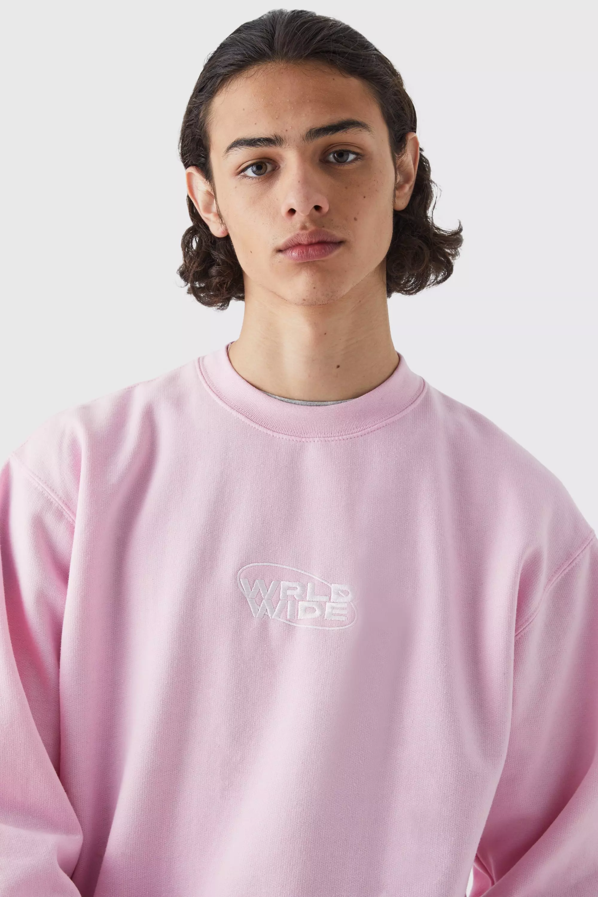 Light pink oversized sweatshirt best sale